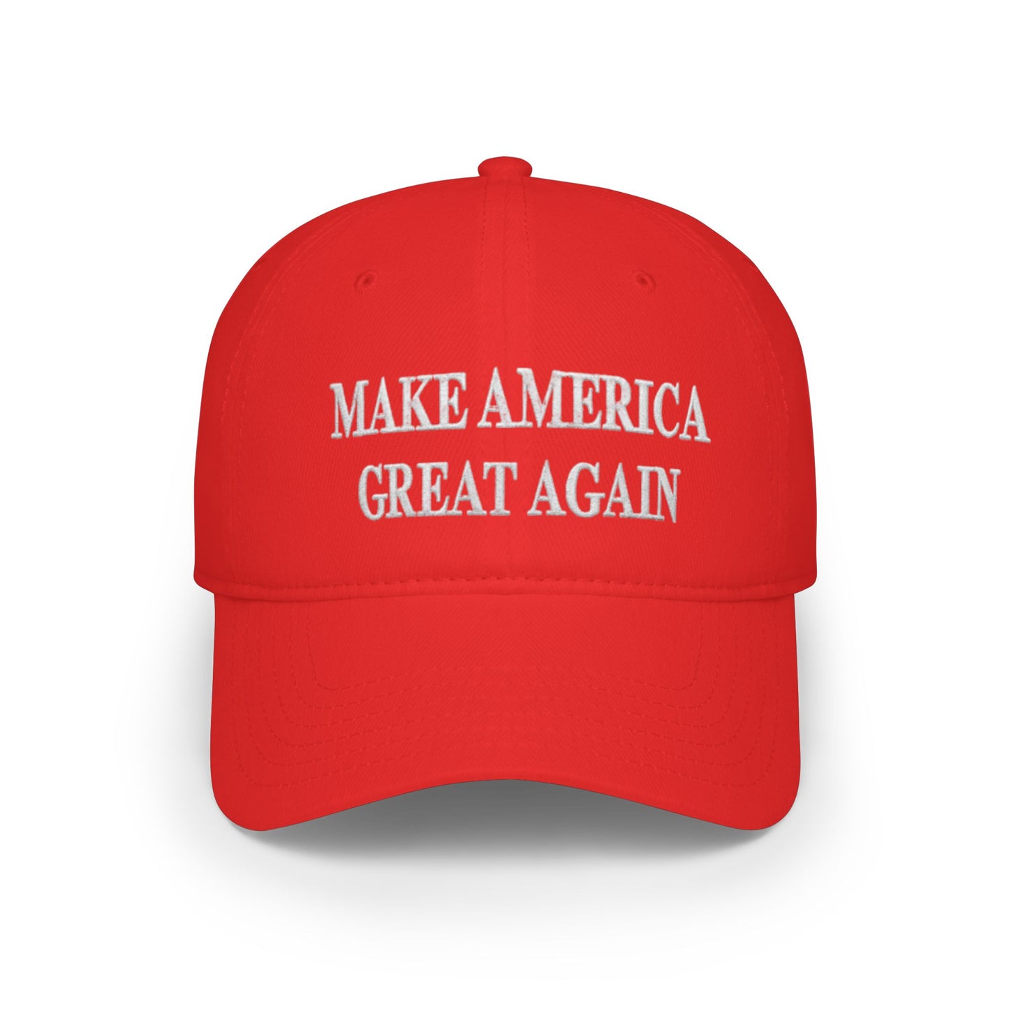 MAGA Low Profile Baseball Cap - "Make America Great Again" Red Embroidered Hat