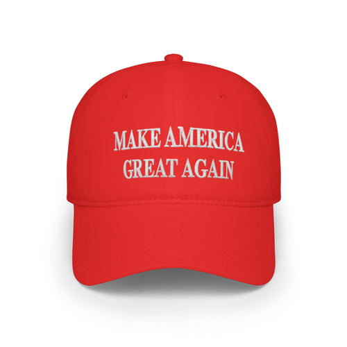MAGA Low Profile Baseball Cap - "Make America Great Again" Red Embroidered Hat