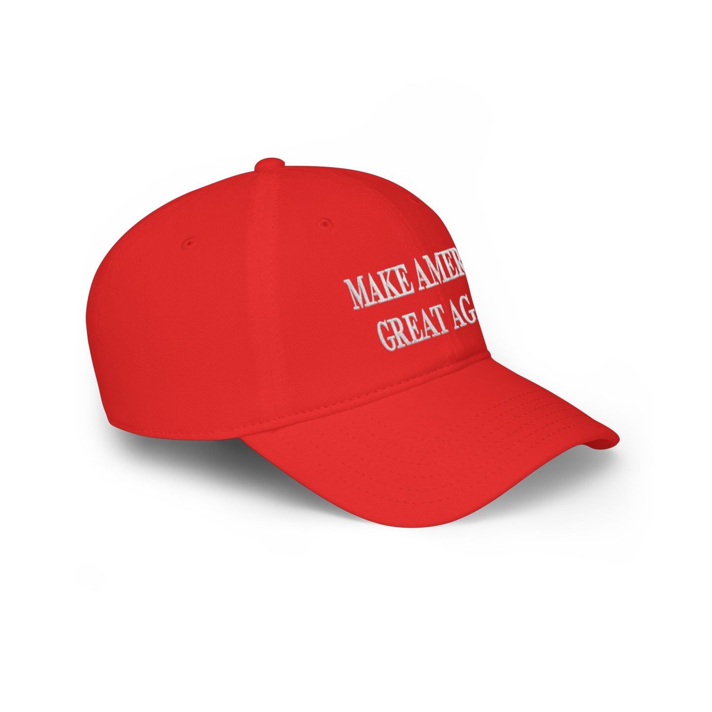 MAGA Low Profile Baseball Cap - "Make America Great Again" Red Embroidered Hat